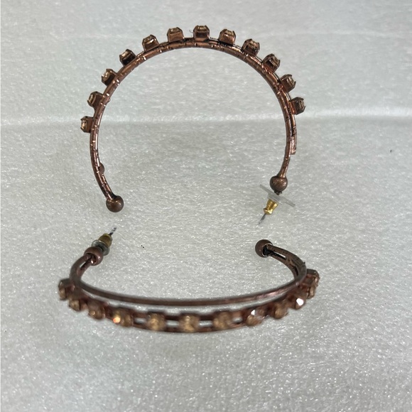 Cooper Rhinestone Hoop Earrings - Picture 2 of 2